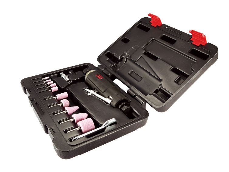 Пневмошліфмашина пряма цанга 3 та 6мм 20000об/хв, з набором шарошок