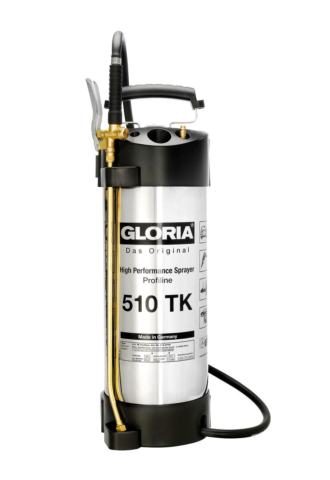 Обприскувач ручний 10л Profi 510TK маслост., тиск-6бар, прокладки Viton, компр.