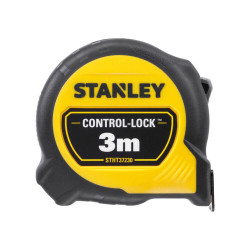 Рулетка вимірювальна CONTROL-LOCK завдовжки 3 м, ширина 19 мм, в обгумованому корпусі, з підвійною шкалою STANLEY STHT37230-0