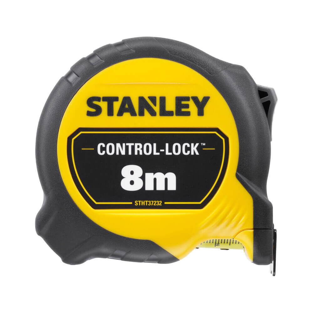 Рулетка вимірювальна CONTROL-LOCK завдовжки 8 м, ширина 25 мм, в обгумованому корпусі, з подвійною шкалою STANLEY STHT37232-0
