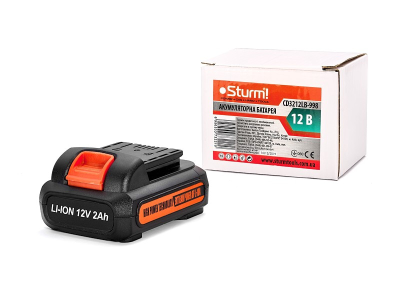 Акумулятор Li-Ion 12В, 2.0 Ач Sturm CD3212LB-998
