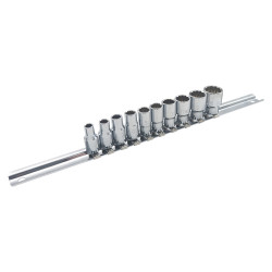 Набор головок торцевых на планке 12-гр. 1/4" дюймовых 10ед. TOPTUL GAAQ0810D-12