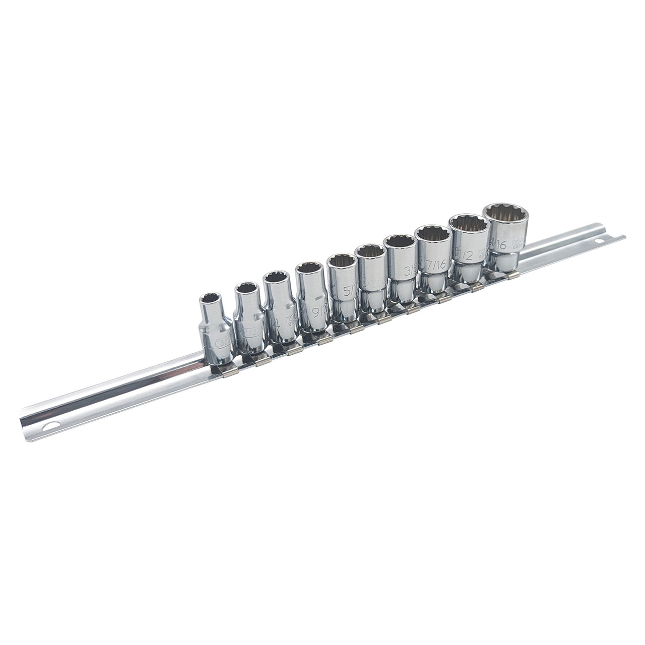 Набор головок торцевых на планке 12-гр. 1/4" дюймовых 10ед. TOPTUL GAAQ0810D-12