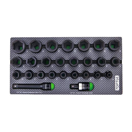 Набор головок ударных 1/2" 8-32мм 26ед. (в ложементе, тип A) TOPTUL GEA0261