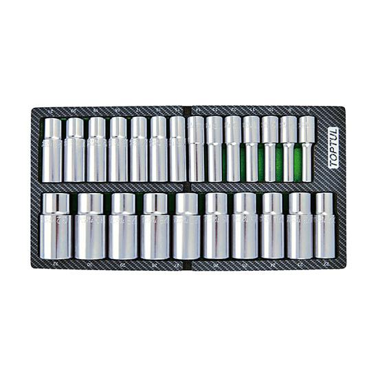Набор головок длинных 1/2" 8-32мм  24ед. (в ложементе, тип A) TOPTUL GEA0241
