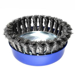 Щетка чашечная прямая S&R 125 мм, стальная плетенная проволока купить