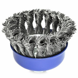 Щетка чашечная прямая S&R 75 мм, стальная плетенная проволока купить