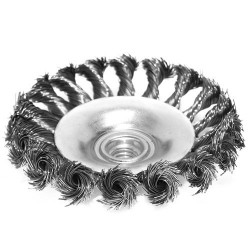 Щетка коническая S&R 100 мм, стальная плетенная проволока купить