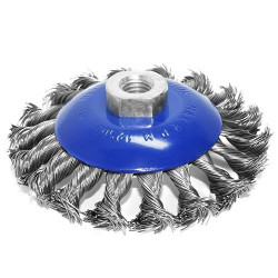 Щетка коническая S&R 100 мм, стальная плетенная проволока
