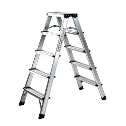 Стремянка двухсторонняя GTM KMH1205 алюминиевая, 5 ступенек 980 мм (KMH1205) цена