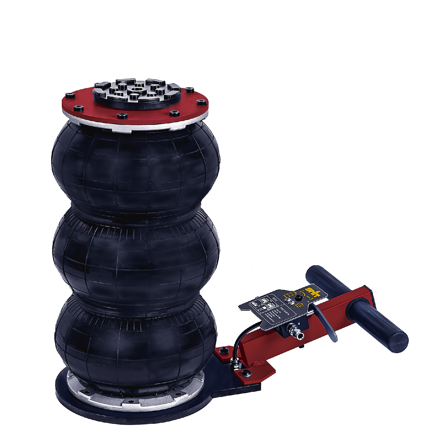 Пневмодомкрат 2т 125-430мм коротка ручка,  мак.тиск-6атм, посилені подушки