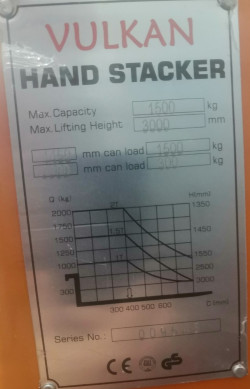 Штабелер гідравлічний 1500кг, підйом-3м, довжина вил 1,1м, колір-жовтий заказать