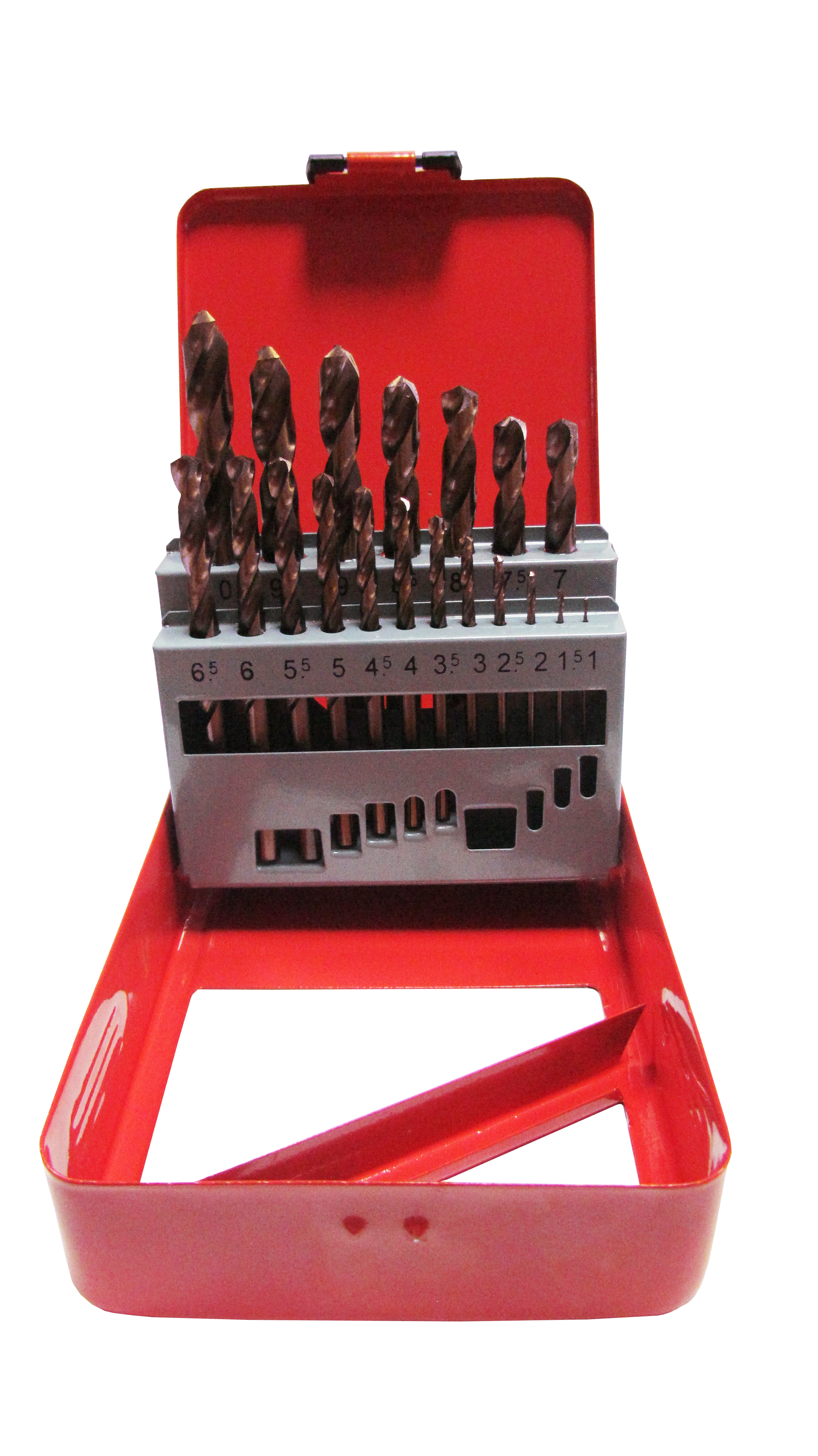 Набір свердел п/м HSS-CO 1-10мм*0,5мм 19шт коробка метал - Фото 1 Набір свердел п/м HSS-CO 1-10мм*0,5мм 19шт коробка метал