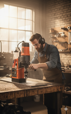 Верстат свердлильний з електромагнітним тримачем 1700Вт OND-48/2WDO 100-510 об/хв. у кейсі акция