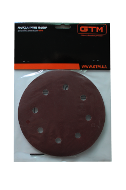Шліфкруг з отв. 180мм Р-150, липучка, (5шт.) для шліфмаш. SZS-180L (жираф)