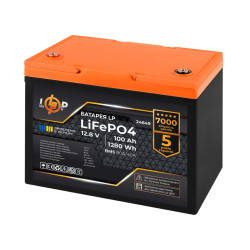 Акумулятор LP LiFePO4 12,8V - 100 Ah (1280Wh) (BMS 80A/40А) пластик для ДБЖ купити