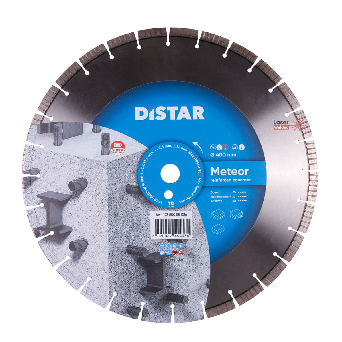 Круг алмазный отрезной 1A1RSS/C3-W 400x3,5/2,5x25,4-11,5-28-ARPS 40x3,5x10+2 R195 Meteor
