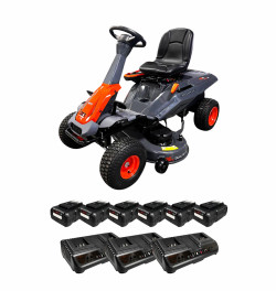 Райдер акум. BRM96 KIT, 80В, ширина захвату 96см, мульчування/боковий викид +акум.4А*год-6шт. і зарядний пристрій-3шт. в Украине