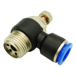 Кран гольчатый для регулировки воздуха, наружн.резьба 1/2" и цанговое соединение для шлангов 8мм