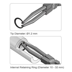 Круглогубці для зняття стопорних кілець Extra Long (стиск прямі) TOPTUL DCBJ1383 в Україні