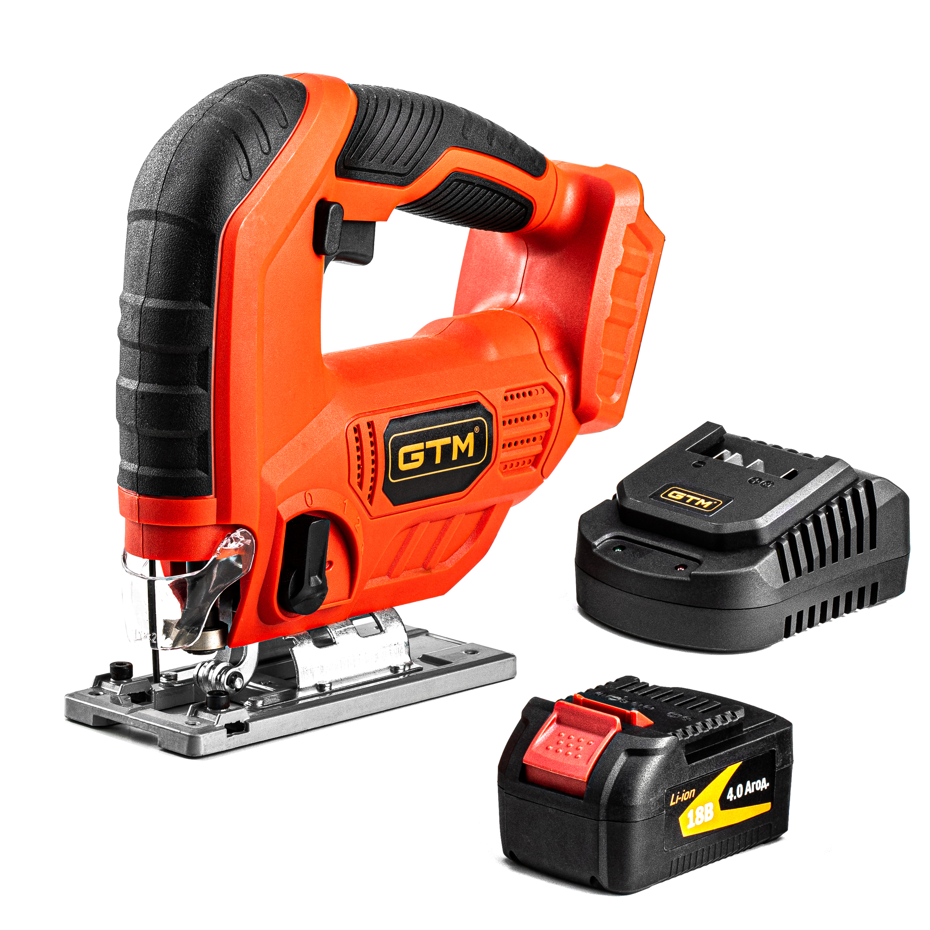 Лобзик акум. JS18/65 18В, 0-2500ход/хв, Quick Fix, дерево/кол.мет/сталь-65/10/6мм, +акум. 4Аг, зарядний пристрій