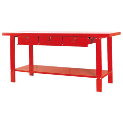 Верстак стальной профессиональный супердлинный с выдвижными ящиками и нижней полкой 2000x640x865 мм  TORIN