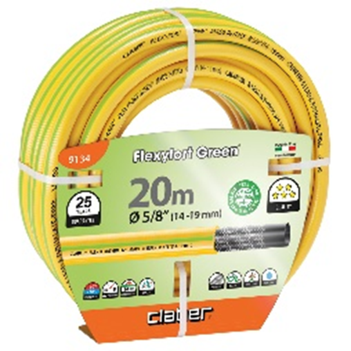 Шланг для поливу Claber Flexyfort Green 9134, 20 м 5/8" жовтий