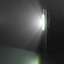 Фонарик светодиодный алюминиевый (COB+LED) с УФ, лазером и магнитом Pen Light  PROTESTER PRO-FL0305S фото