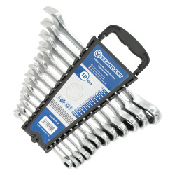 Набор ключей комбинированных с трещоткой 8-15,17,19,22,24мм 12ед. на холдере  СТАНДАРТ NGW12ST-B