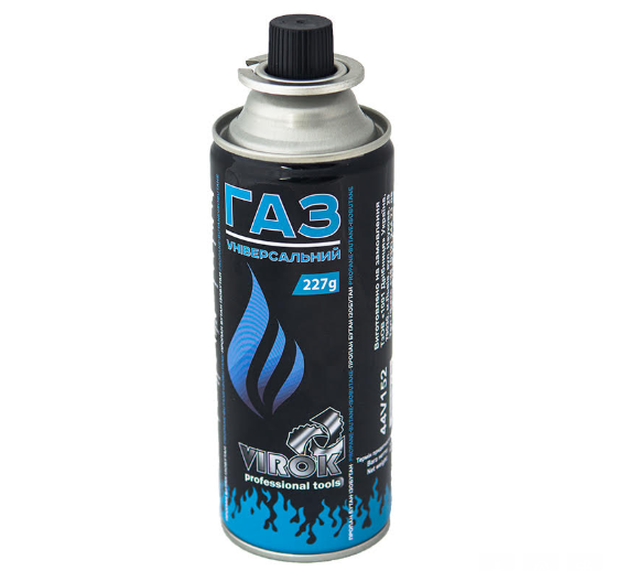 Баллон газовый одноразовый VIROK с цанговым соединением 220 г