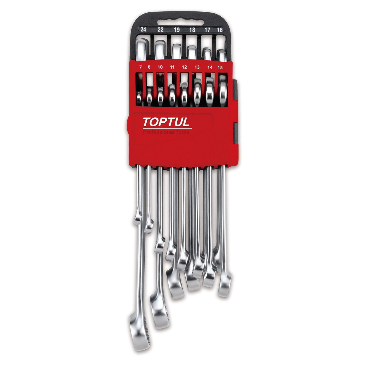 Набір ключів комбінованих 7-24 мм 14ед. на холдері (червоний) TOPTUL GSAB1402