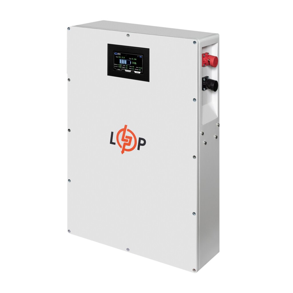 Аккумулятор LP LiFePO4 51,2V - 100 Ah (5120Wh) (BMS 100A/50А) металл LCD Smart RS485/CAN JK настенный