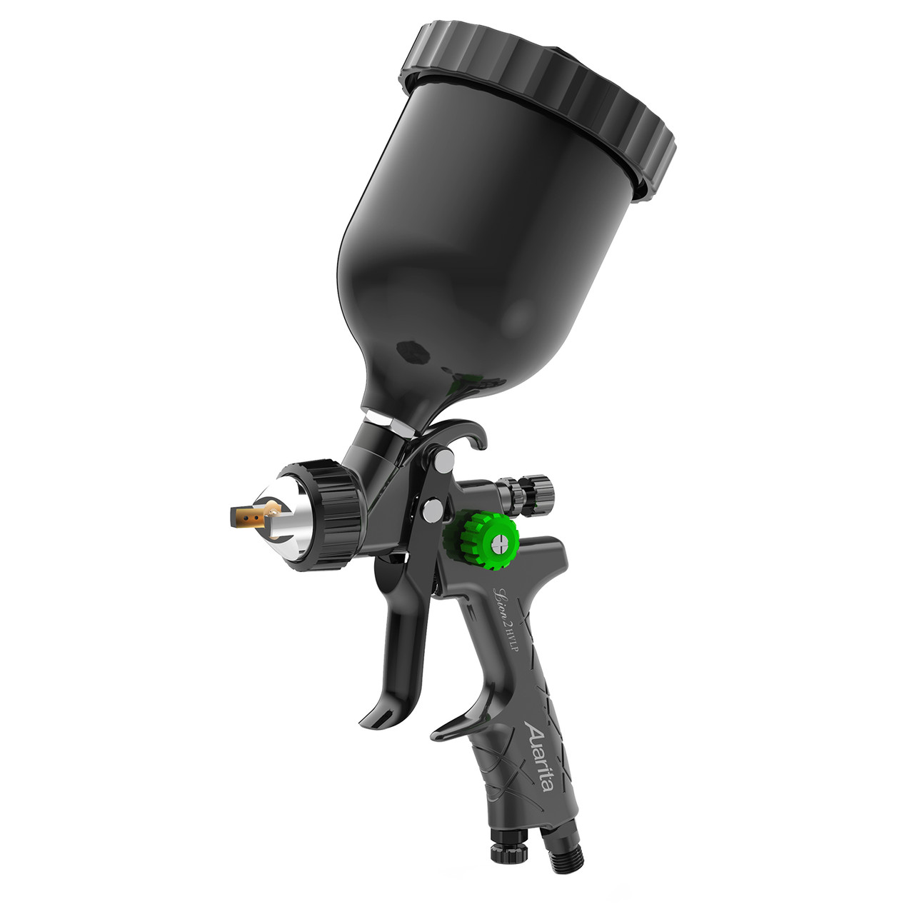 Пистолет окрасочный пневматический HVLP верх.пласт.бачок 600мл, форсунка-1,4мм AUARITA LION-2-1.4