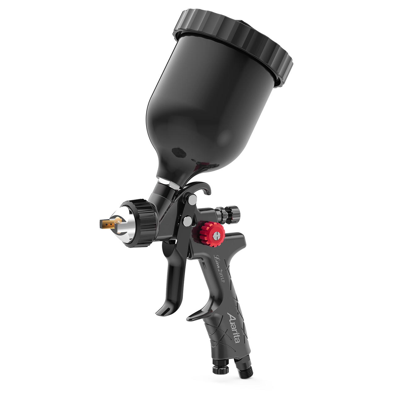 Пистолет окрасочный пневматический HVLP верх.пласт.бачок 600мл, форсунка-2,0мм AUARITA LION-2-2.0