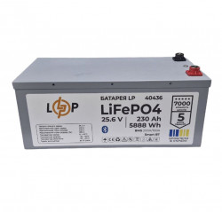 Аккумулятор LP LiFePO4 25,6V - 230 Ah (5888Wh) (BMS 200A/100А) металл Smart BT