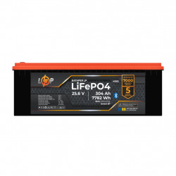Акумулятор LP LiFePO4 25,6V - 304 Ah (7782Wh) (BMS 200A/100А) пластик Smart BT