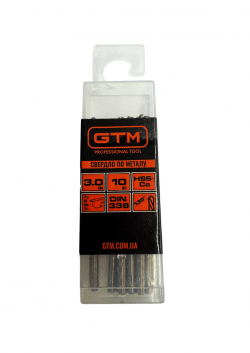 Сверло по металлу GTM HSS-Co5 3.0 мм 10 шт (ECo-030K)