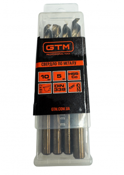 Свердло по металу GTM HSS-Co5 10.0 мм 5 шт (ECo-100K)