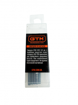 Свердло по металу GTM HSS-TiN 3.0 мм 10 шт (EM2-030K) купити