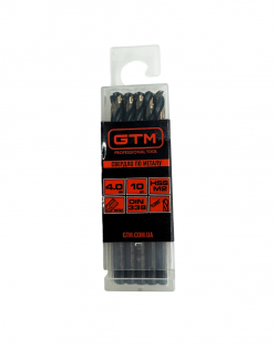 Свердло по металу GTM HSS-TiN 4.0 мм 10 шт (EM2-040K)