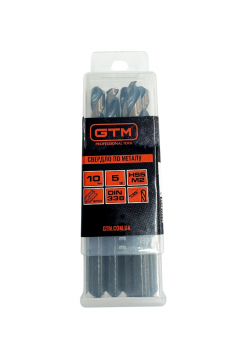 Свердло по металу GTM HSS-TiN 10.0 мм 5 шт (EM2-100K)