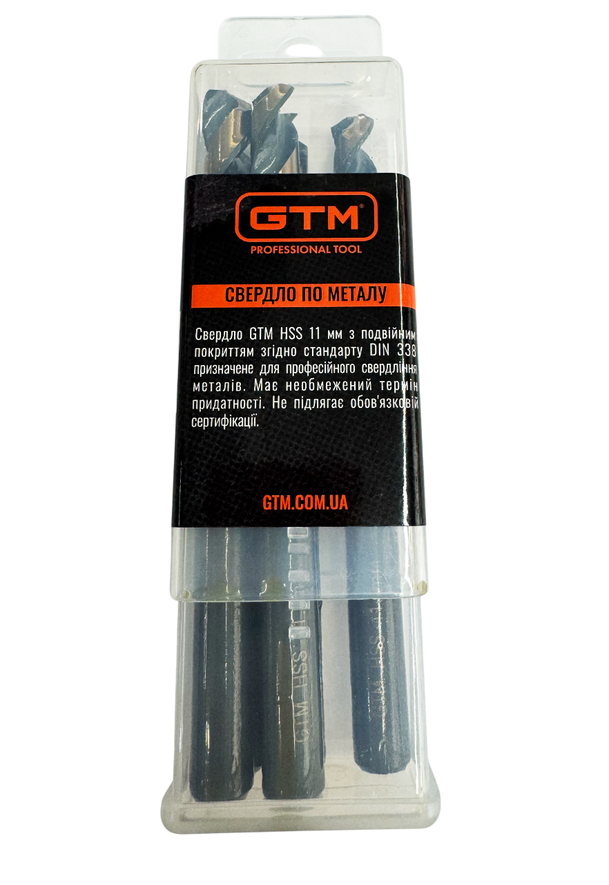 Свердло по металу GTM HSS-TiN 11.0 мм 5 шт (EM2-110K)