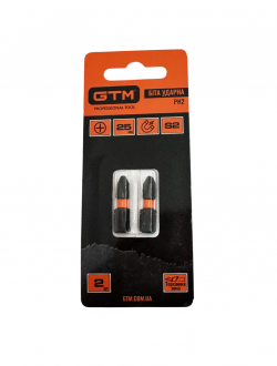 Бита ударная GTM PH2 25 мм 2 шт (SBI-H2-25B) купить