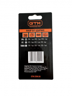 Набір ударних біт GTM SBK-10, 10 шт., 50 мм, з карабіном в Україні