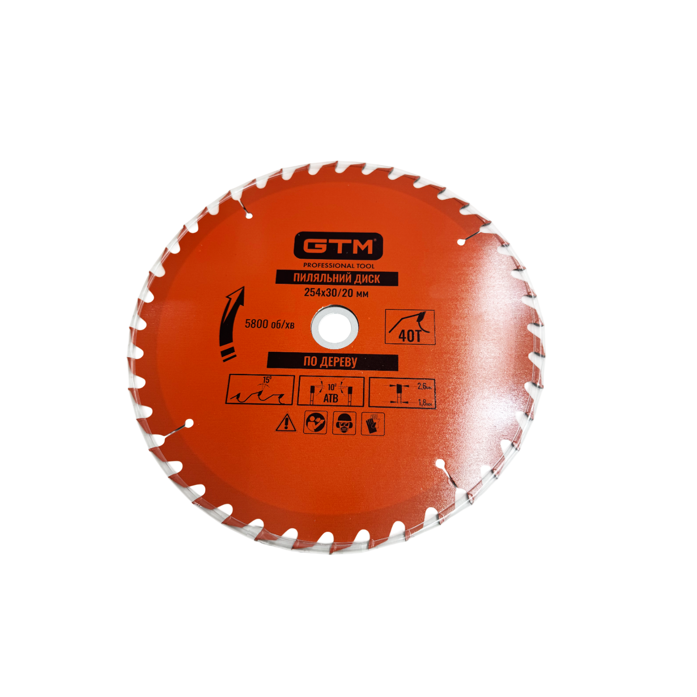 Диск пиляльний GTM SBW-25440 254&times;30/20 Z40 по дереву (SBW-25440)