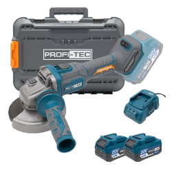 Акумуляторна кутова шліфувальна машина PROFI-TEC PPGA203 UltraCore (2&times;PT2040VX (4.0 Аг), зарядний пристрій)