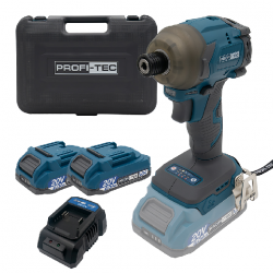 Аккумуляторный импульсный винтоверт PROFI-TEC PPID2620 POWERLine (2&times;PT2020VX (2.0 Ач), зарядное устройство)