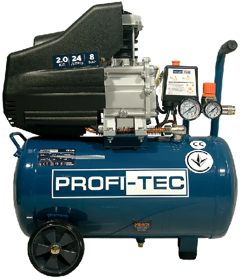 Компресор масляний PROFI-TEC OC-24 (24 л, 1.5 кВт, 195 л/хв)