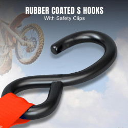 Набір стяжних ременів з храповим механізмом, S-гачками та захисними петлями (Soft Loops) 4 шт., 680 кг TORIN TRZD-RL в Україні