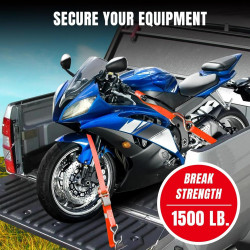 Набір стяжних ременів з храповим механізмом, S-гачками та захисними петлями (Soft Loops) 4 шт., 680 кг TORIN TRZD-RL фото